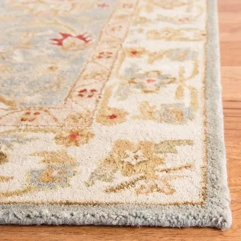 Antiquity Wool Rug in Gray Blue and Beige - The Mayfair Hall