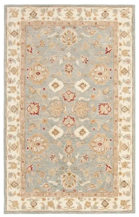 Antiquity Wool Rug in Gray Blue and Beige - The Mayfair Hall