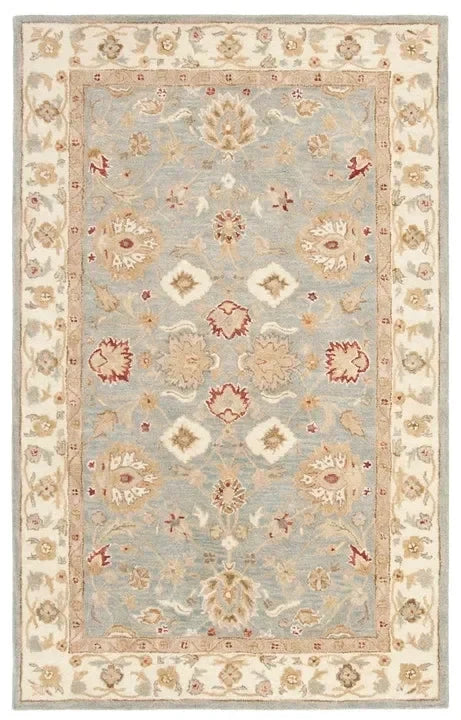 Antiquity Wool Rug in Gray Blue and Beige - The Mayfair Hall