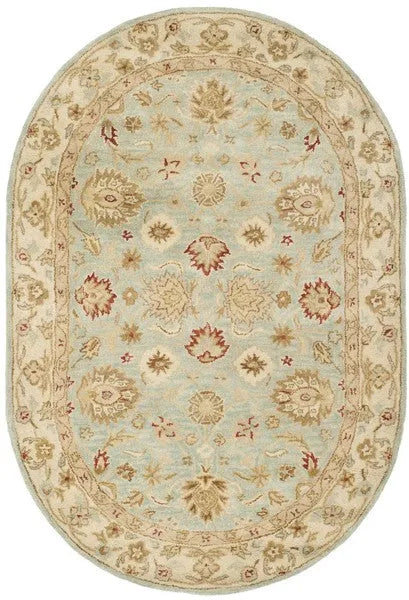 Antiquity Wool Rug in Gray Blue and Beige