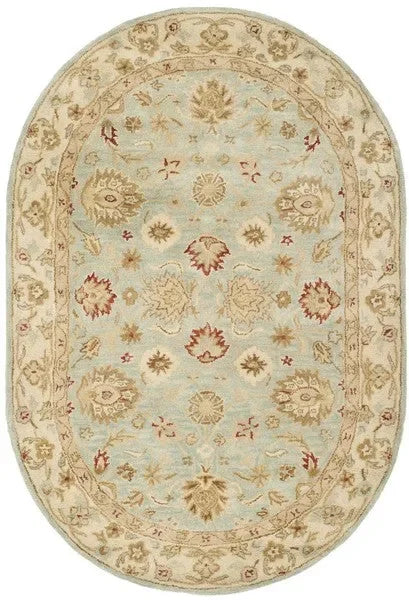 Antiquity Wool Rug in Gray Blue and Beige - The Mayfair Hall