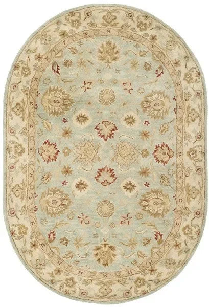 Antiquity Wool Rug in Gray Blue and Beige - The Mayfair Hall