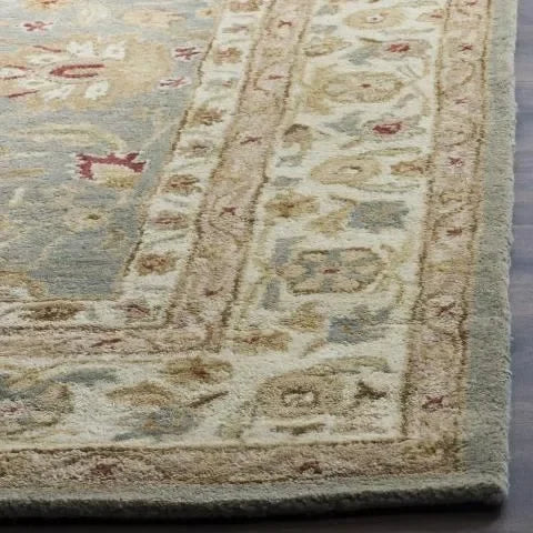 Antiquity Wool Rug in Gray Blue and Beige - The Mayfair Hall