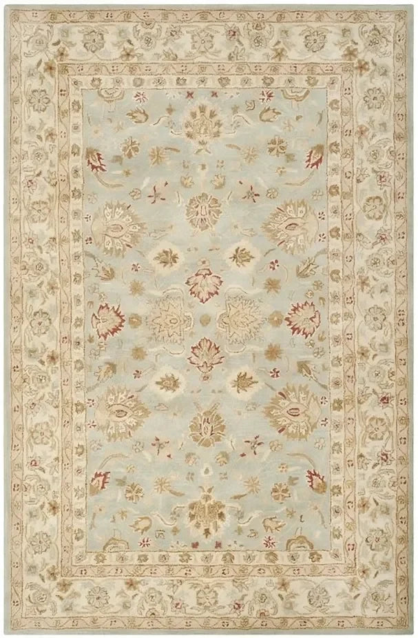 Antiquity Wool Rug in Gray Blue and Beige - The Mayfair Hall