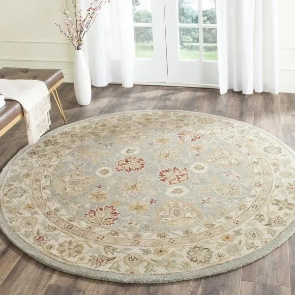 Antiquity Wool Rug in Gray Blue and Beige - The Mayfair Hall