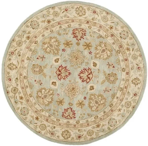 Antiquity Wool Rug in Gray Blue and Beige - The Mayfair Hall
