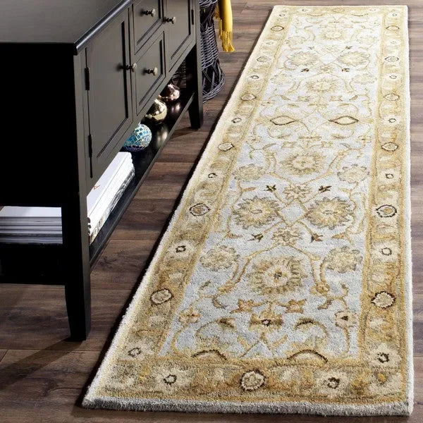 Antiquity Wool Rug in Light Blue and Sage - The Mayfair Hall