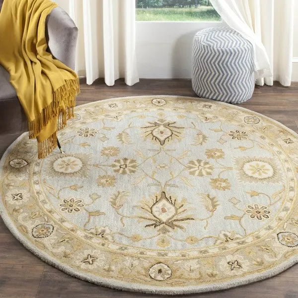 Antiquity Wool Rug in Light Blue and Sage - The Mayfair Hall