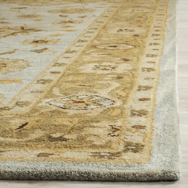 Antiquity Wool Rug in Light Blue and Sage - The Mayfair Hall