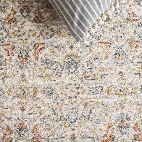Avalon Polyester Rug in Ivory and Light Blue - The Mayfair Hall