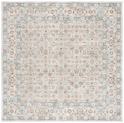 Avalon Polyester Rug in Ivory and Light Blue