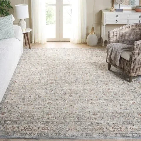 Avalon Polyester Rug in Light Blue and Ivory - The Mayfair Hall