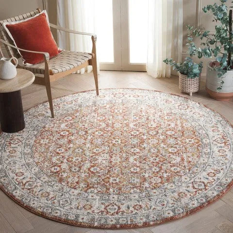 Avalon Polyester Rug in Rust and Gray