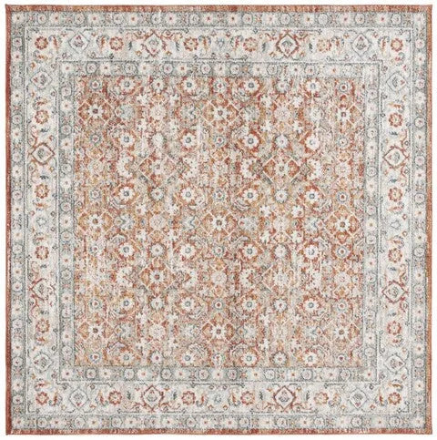 Avalon Polyester Rug in Rust and Gray