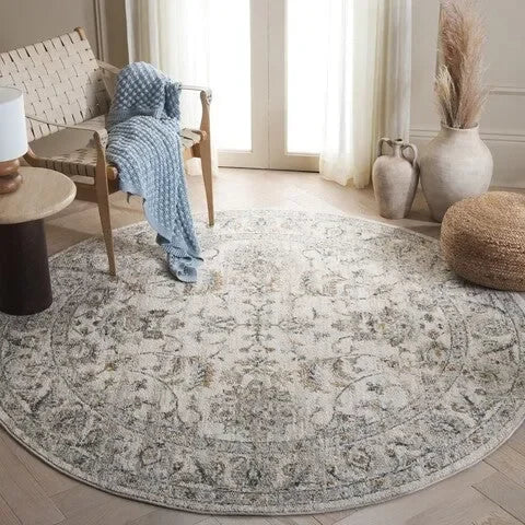 Avalon Polyester Rug in Ivory and Blue - The Mayfair Hall