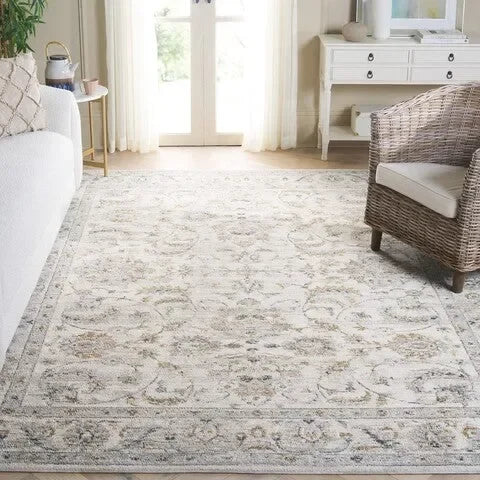 Avalon Polyester Rug in Ivory and Blue - The Mayfair Hall