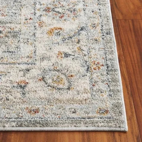 Avalon Polyester Rug in Gray and Light Blue - The Mayfair Hall