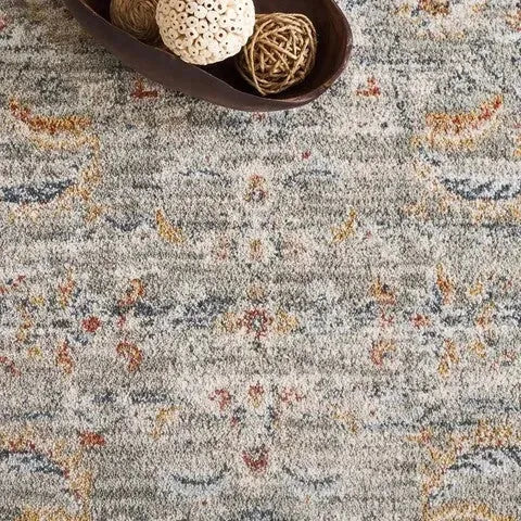 Avalon Polyester Rug in Gray and Light Blue - The Mayfair Hall