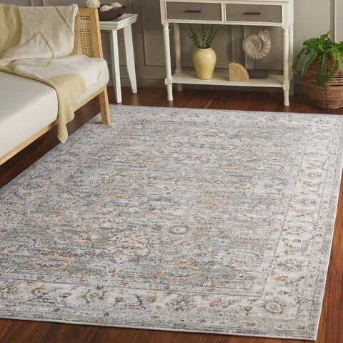 Avalon Polyester Rug in Gray and Light Blue