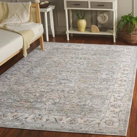 Avalon Polyester Rug in Gray and Light Blue - The Mayfair Hall