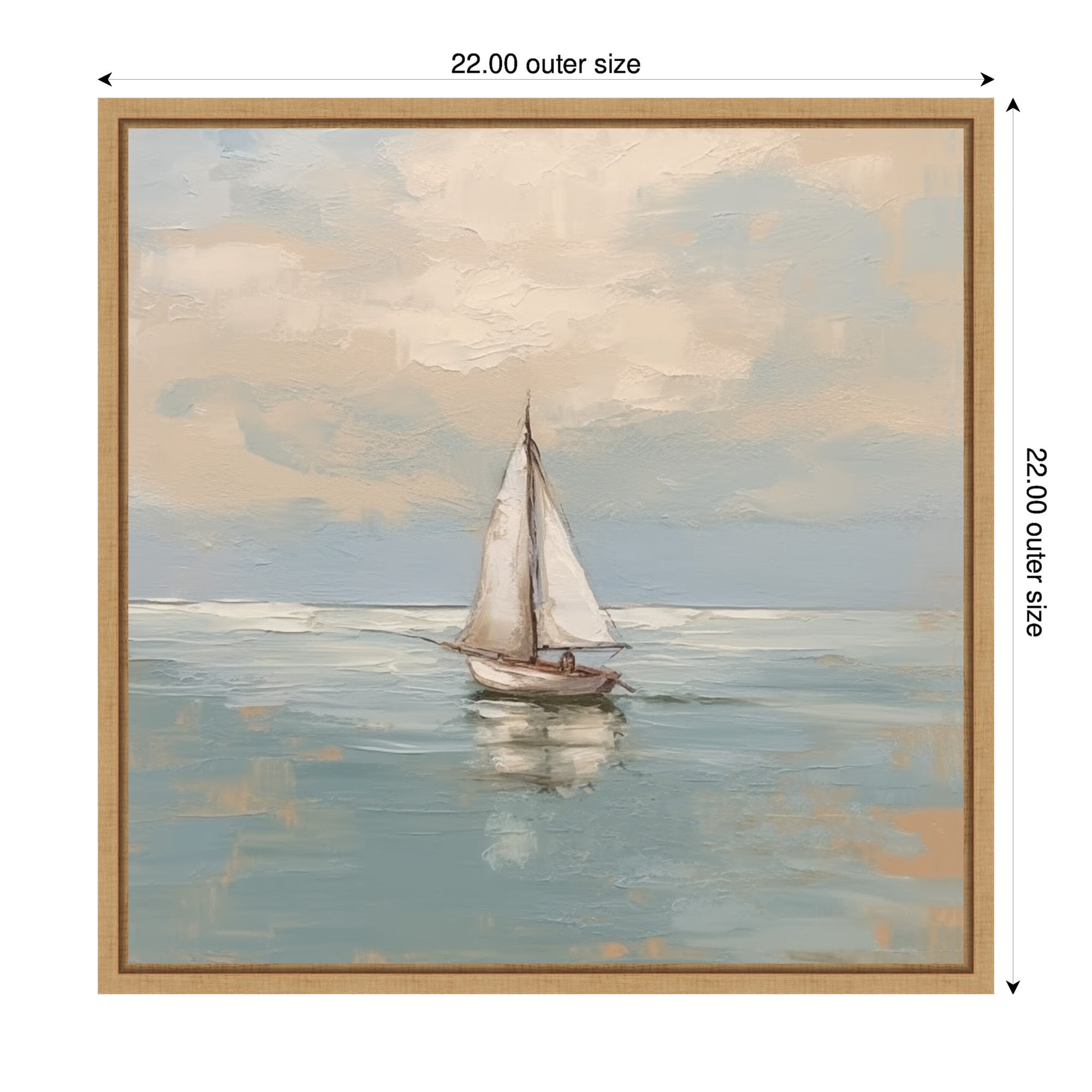 Sylvie Calm Pastel Sailboat Landscape Framed Canvas by The Creative Bunch Studio