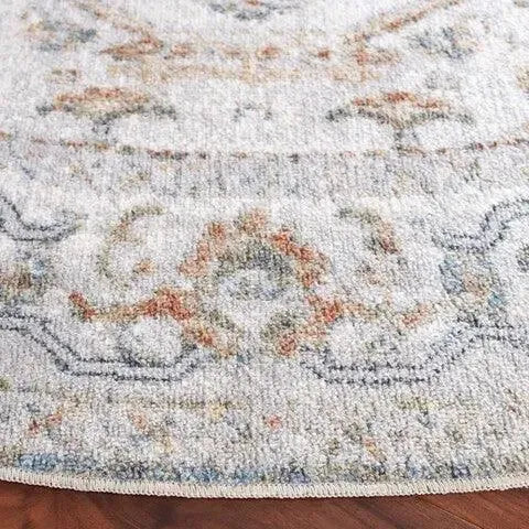 Baltimore Polyester Rug in Light Gray and Rust - The Mayfair Hall