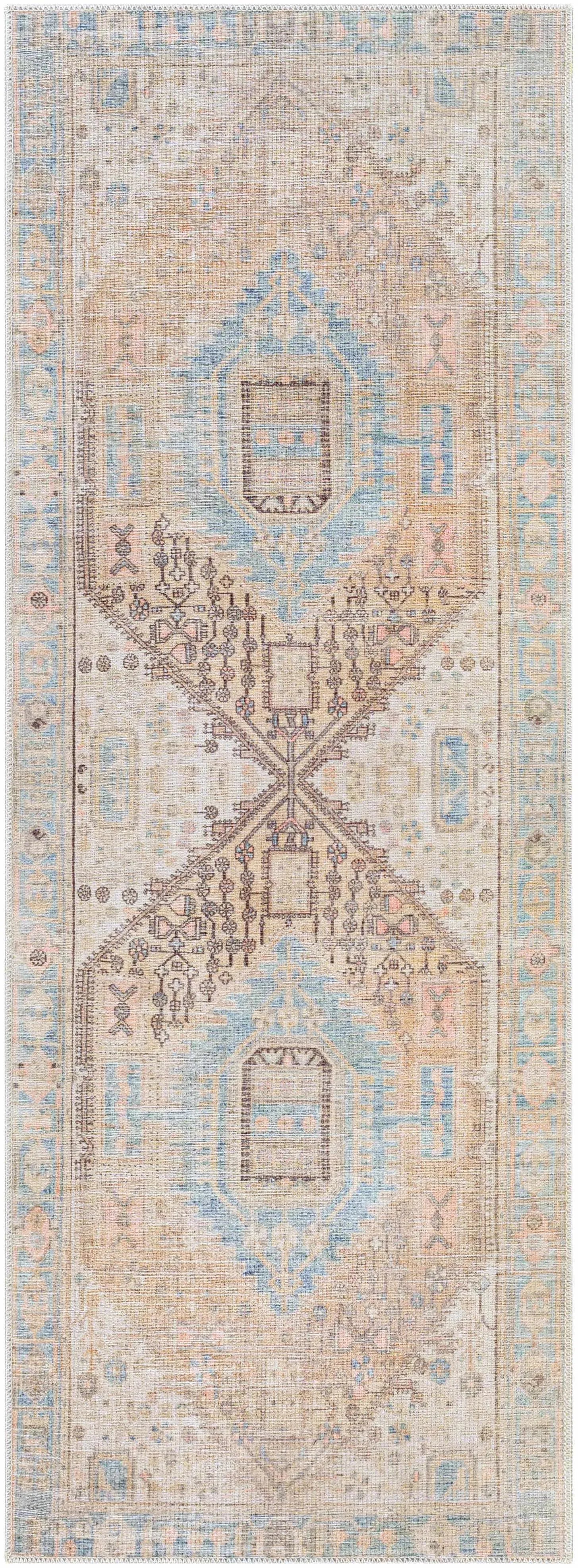 Light Olive Baloy Vintage Washable Area Rug - The Mayfair Hall