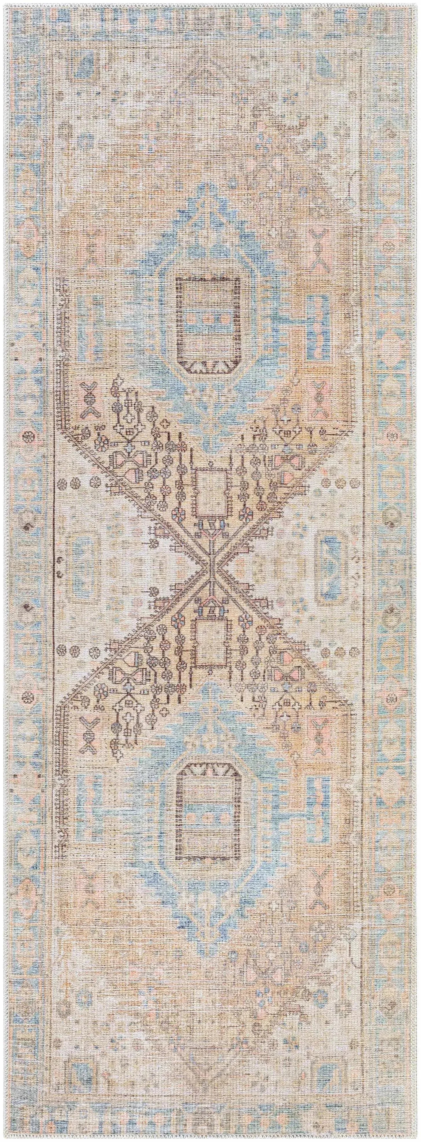 Light Olive Baloy Vintage Washable Area Rug - The Mayfair Hall