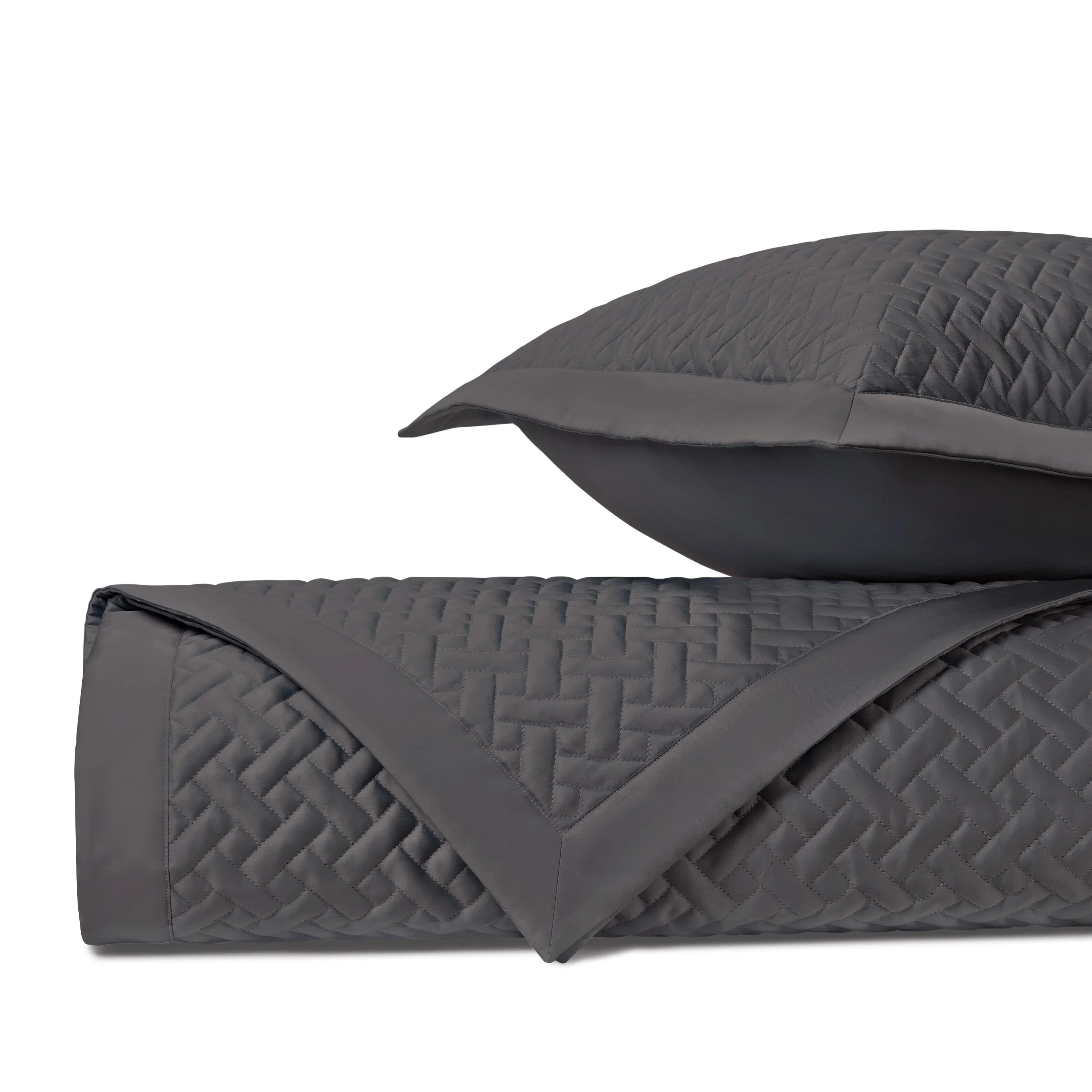 Basketweave Quilted Coverlet (Euro) Set - The Mayfair Hall