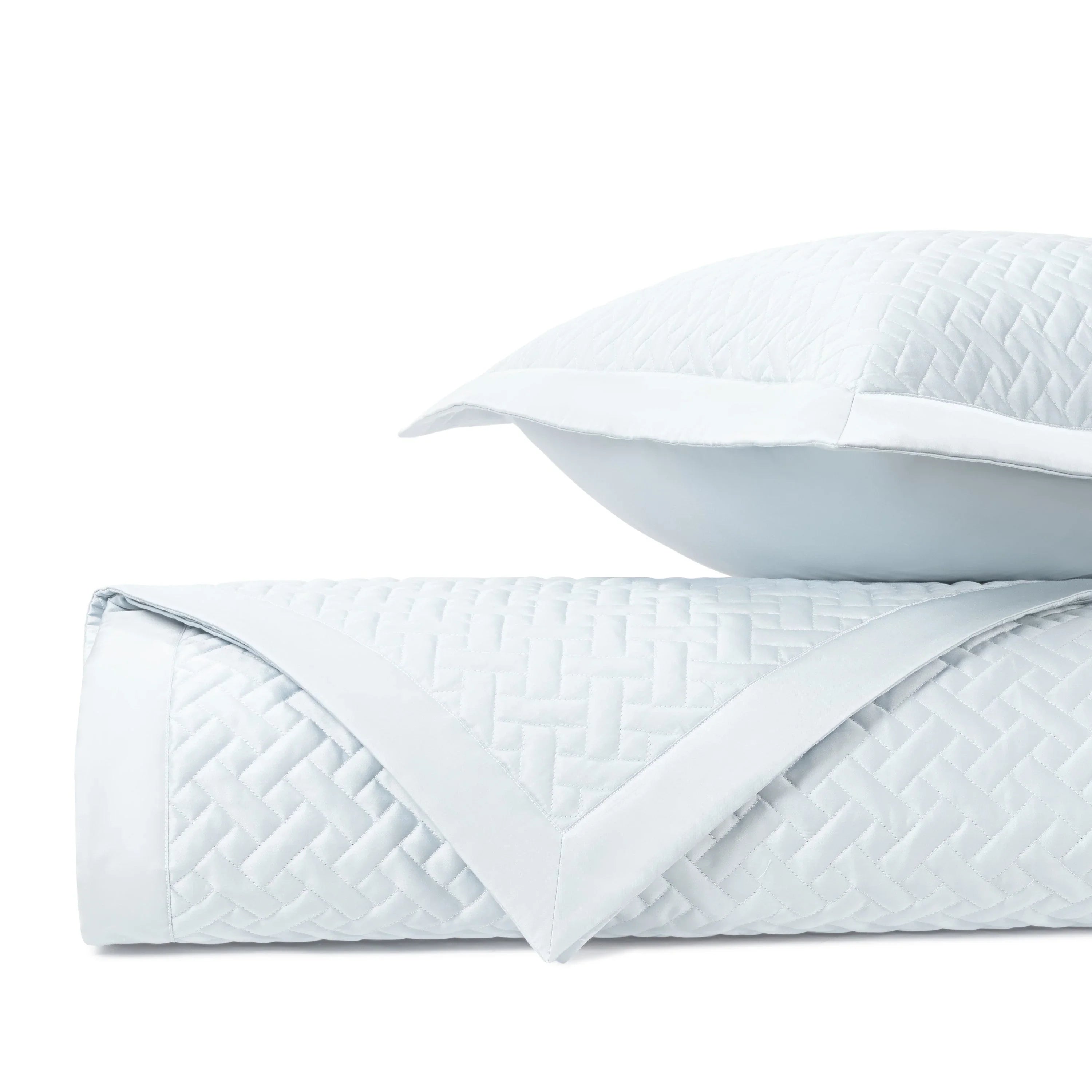 Basketweave Quilted Coverlet (Euro) Set - The Mayfair Hall