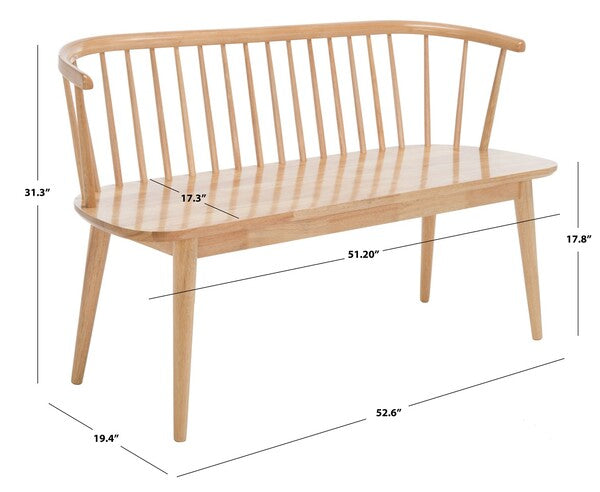 Blanchard Spindle Back Bench in Natural