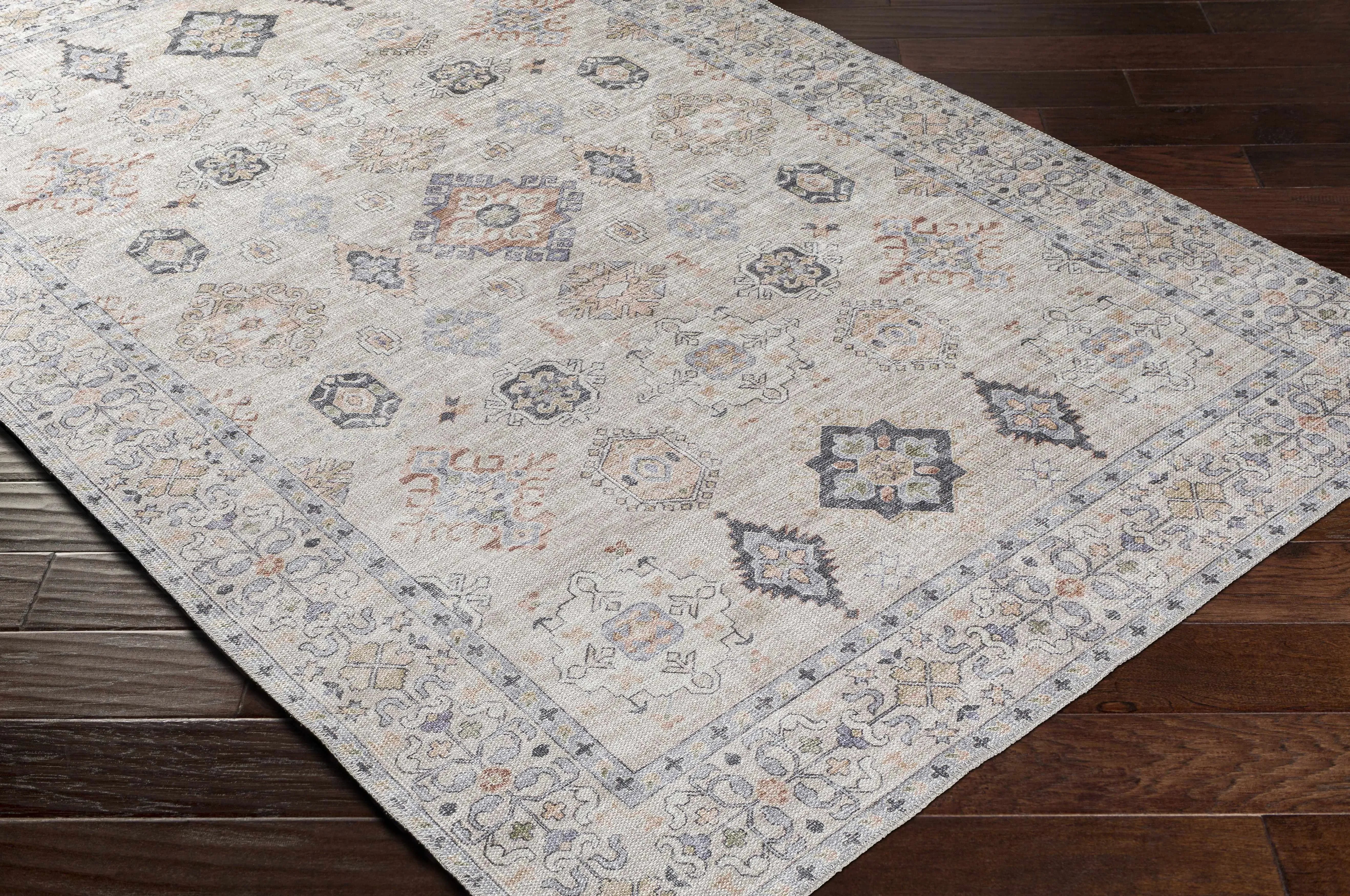 Beige Beckett Vintage Washable Area Rug - The Mayfair Hall