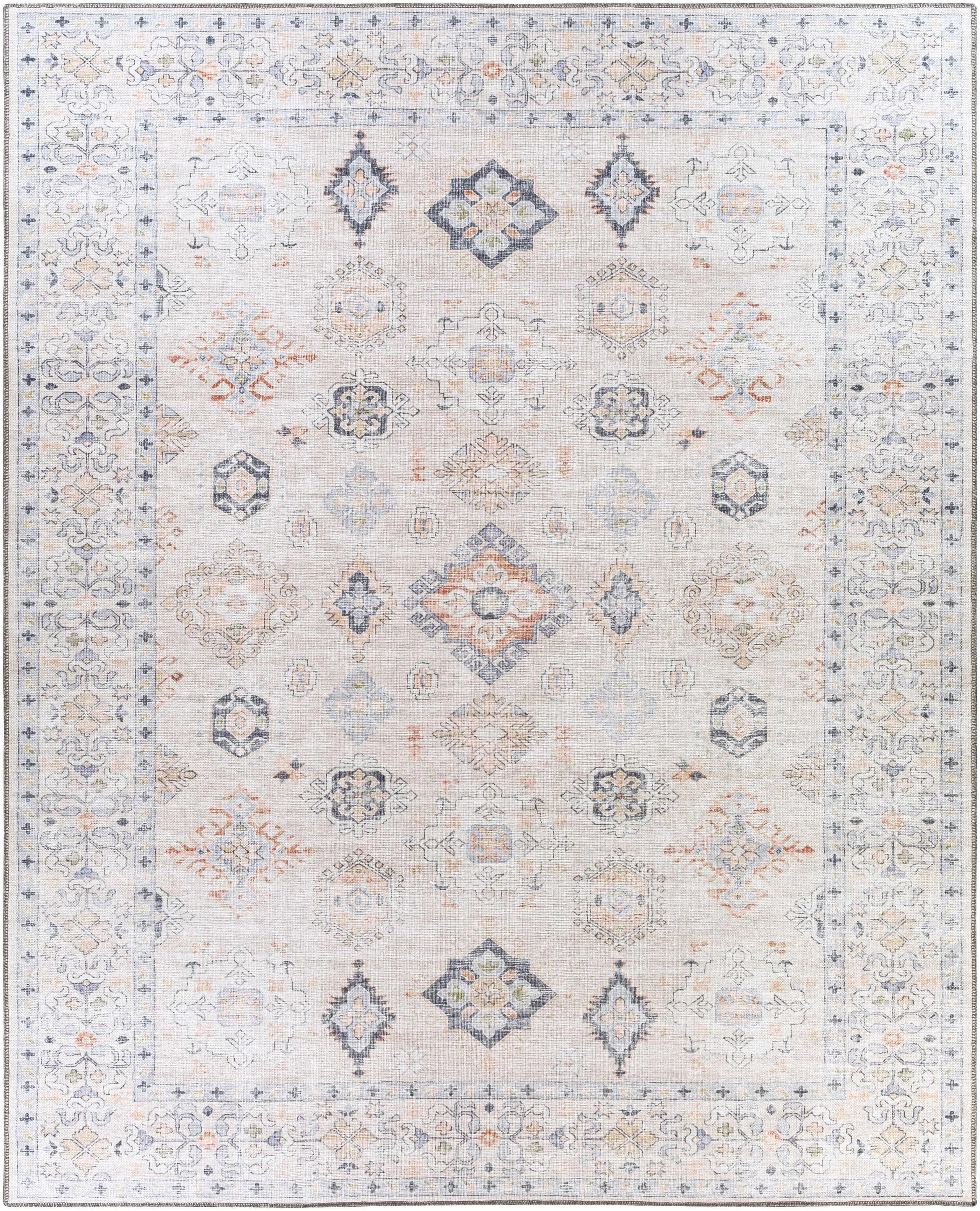 Beige Beckett Vintage Washable Area Rug - The Mayfair Hall