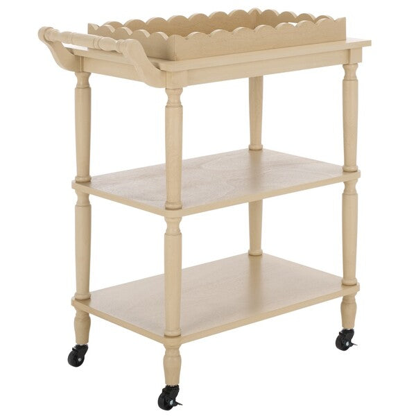 Haven 3 Tier Wood Dining Cart in Natural