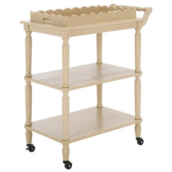 Haven 3 Tier Wood Dining Cart in Natural