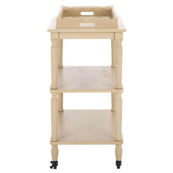 Haven 3 Tier Wood Dining Cart in Natural