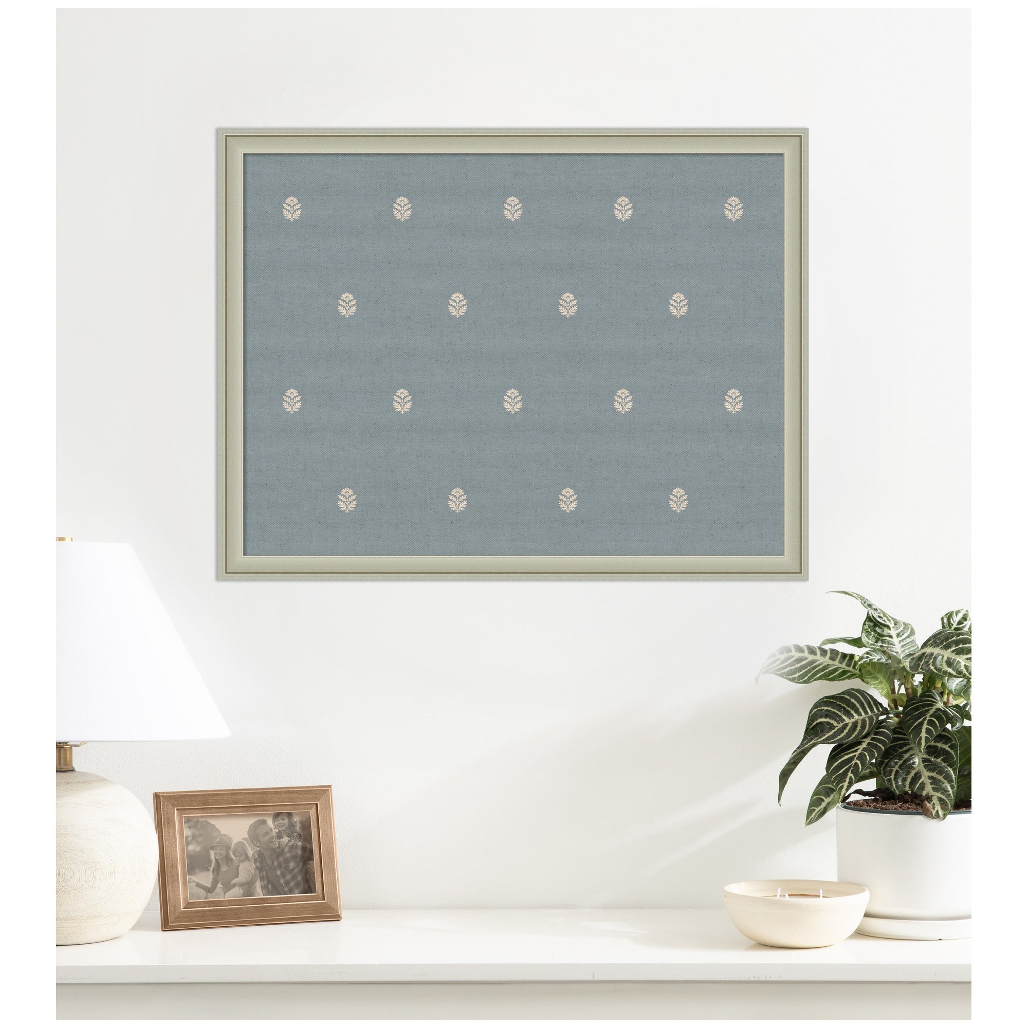 Pinboard Blue Botanical Block Print