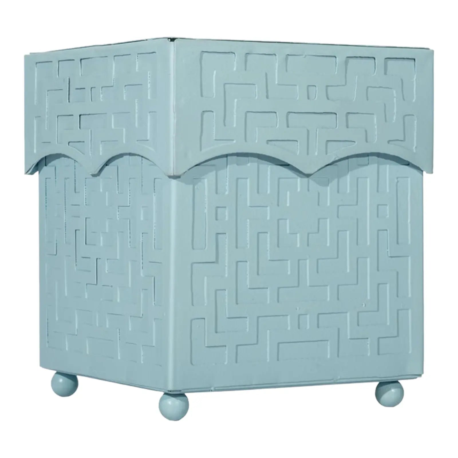 Slate Blue Fretwork Wastepaper Basket & Tissue (3 Options)