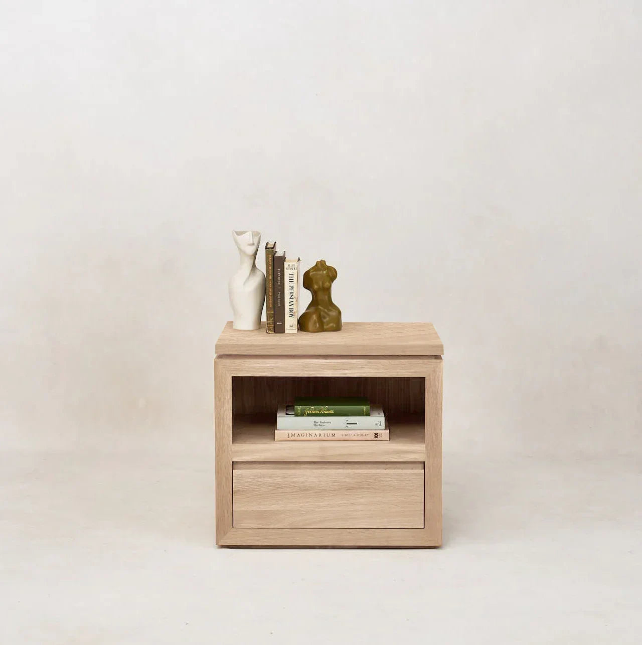Sofita Wood Nightstand - White Oak - The Mayfair Hall