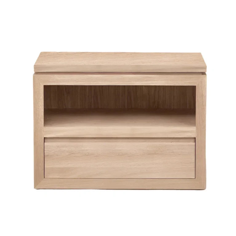 Sofita Wood Nightstand - White Oak - The Mayfair Hall