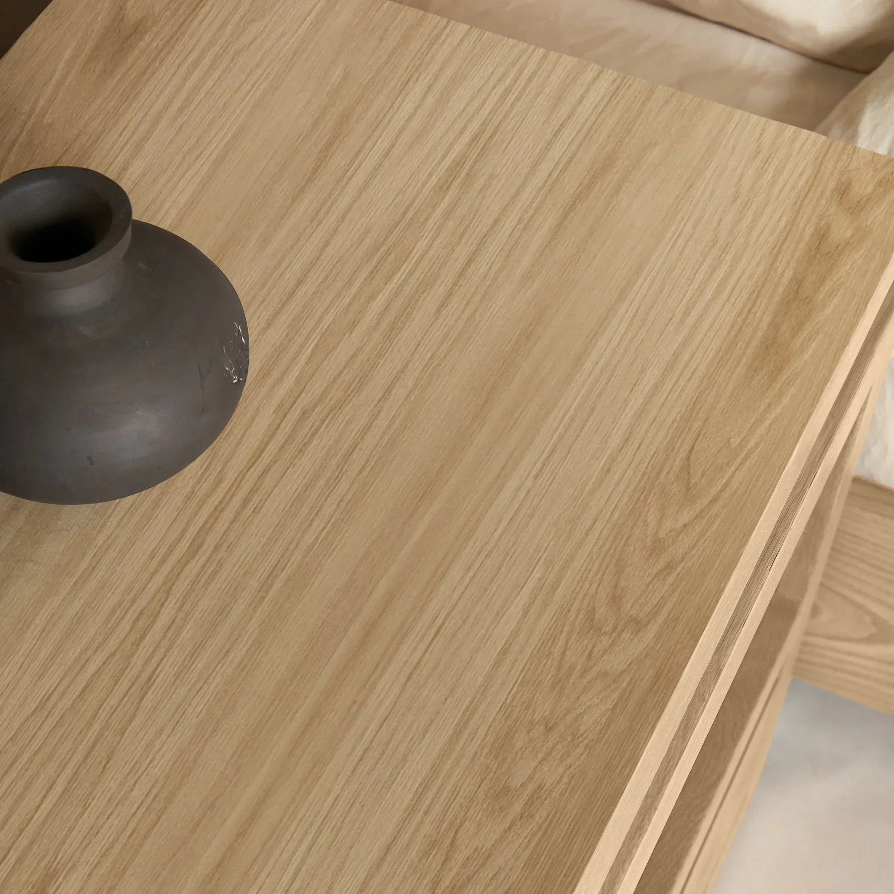 Sofita Wood Nightstand - White Oak - The Mayfair Hall