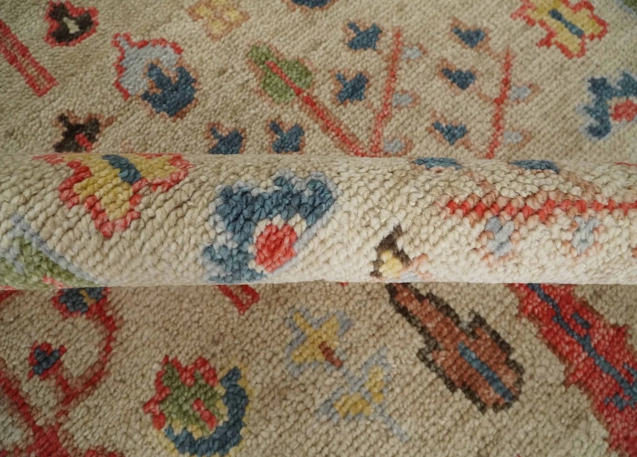 Beige, Brown and Rust Tree of Life Hand Knotted Traditional Multi Size Wool Rug - The Rug Decor