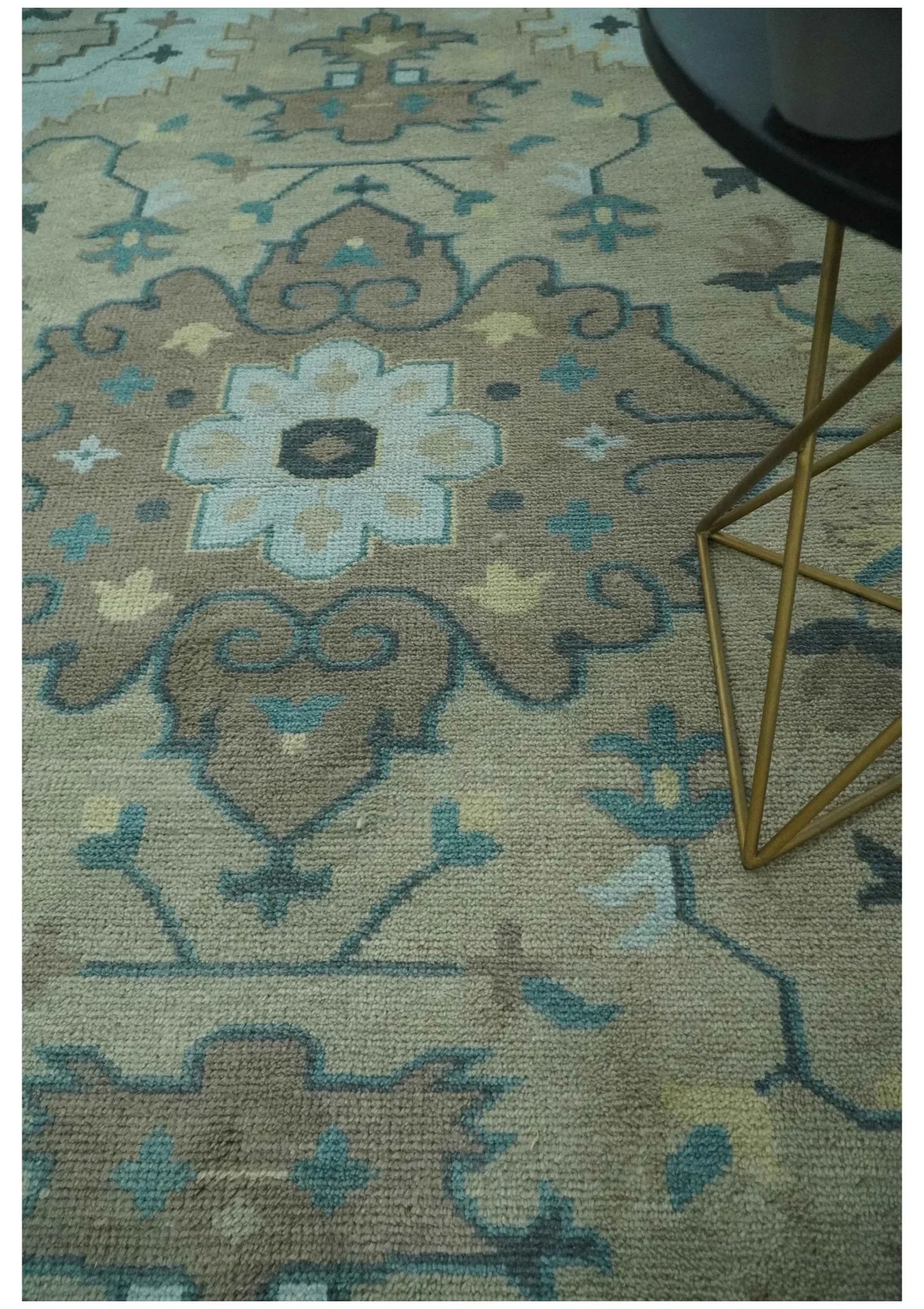 Beige, Brown and Silver Hand Knotted Traditional Multi size wool Area Rug - The Rug Decor