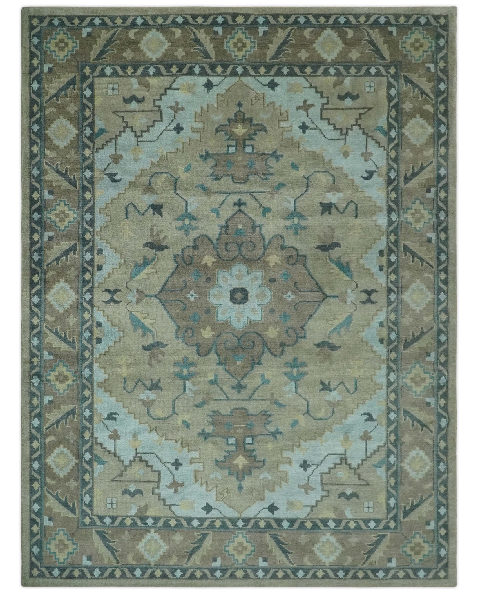 Beige, Brown and Silver Hand Knotted Traditional Multi size wool Area Rug - The Rug Decor