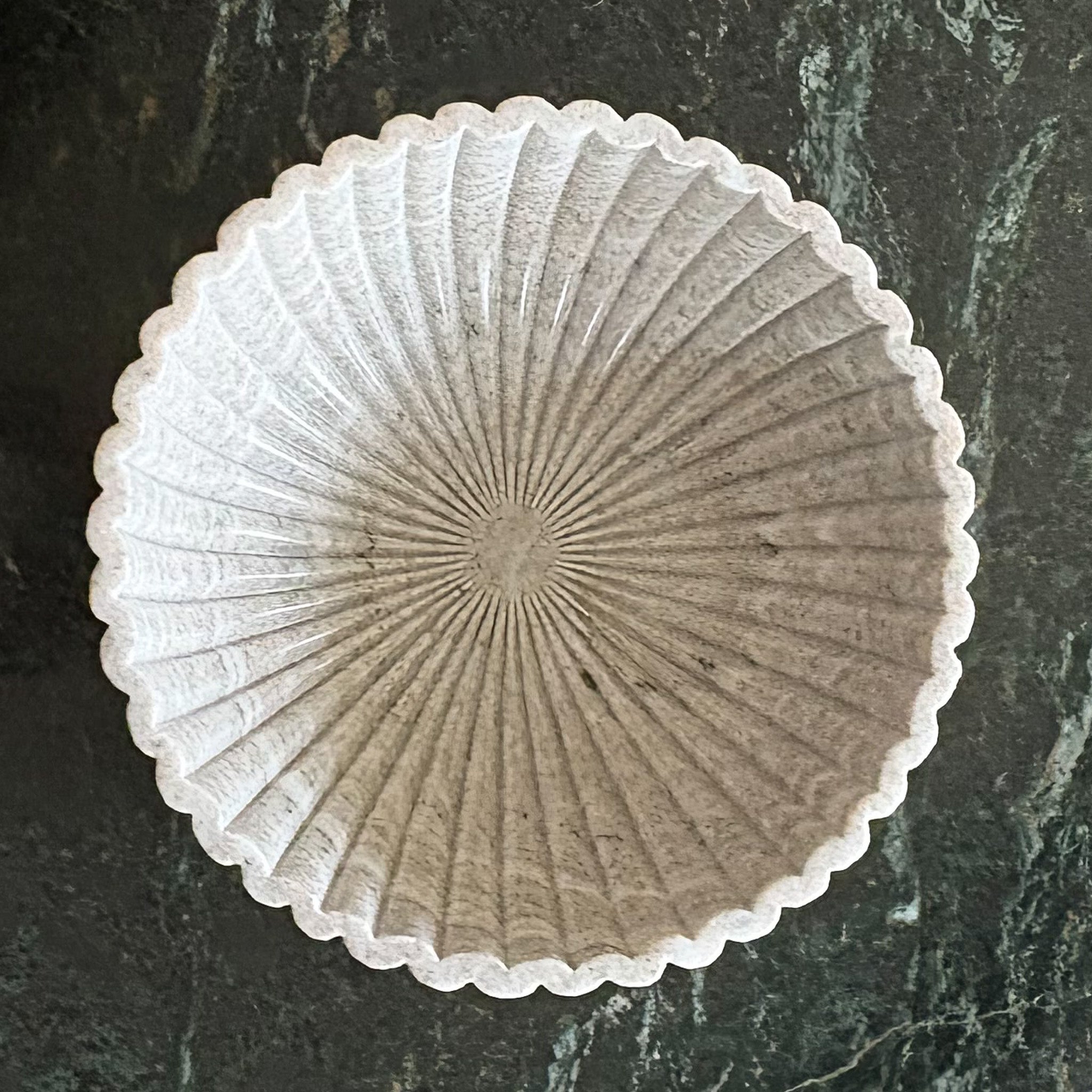 Beige Fluted Marble Bowl