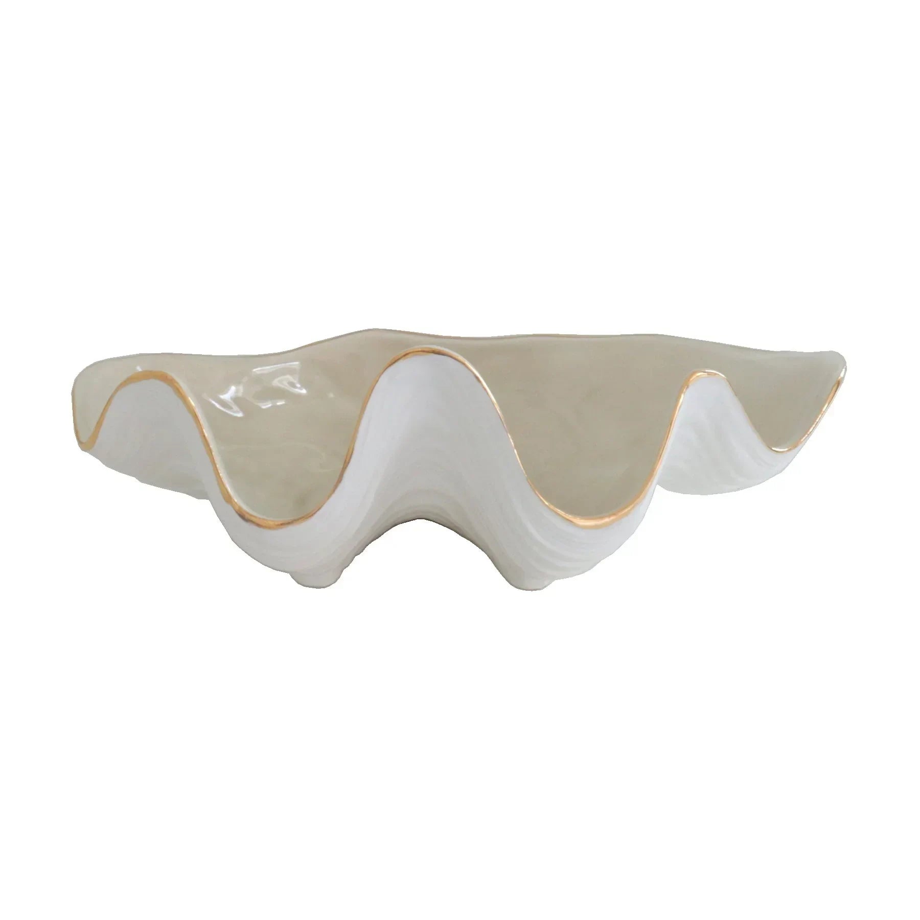Clam Shell Bowl with 22K Gold Accent - The Mayfair Hall