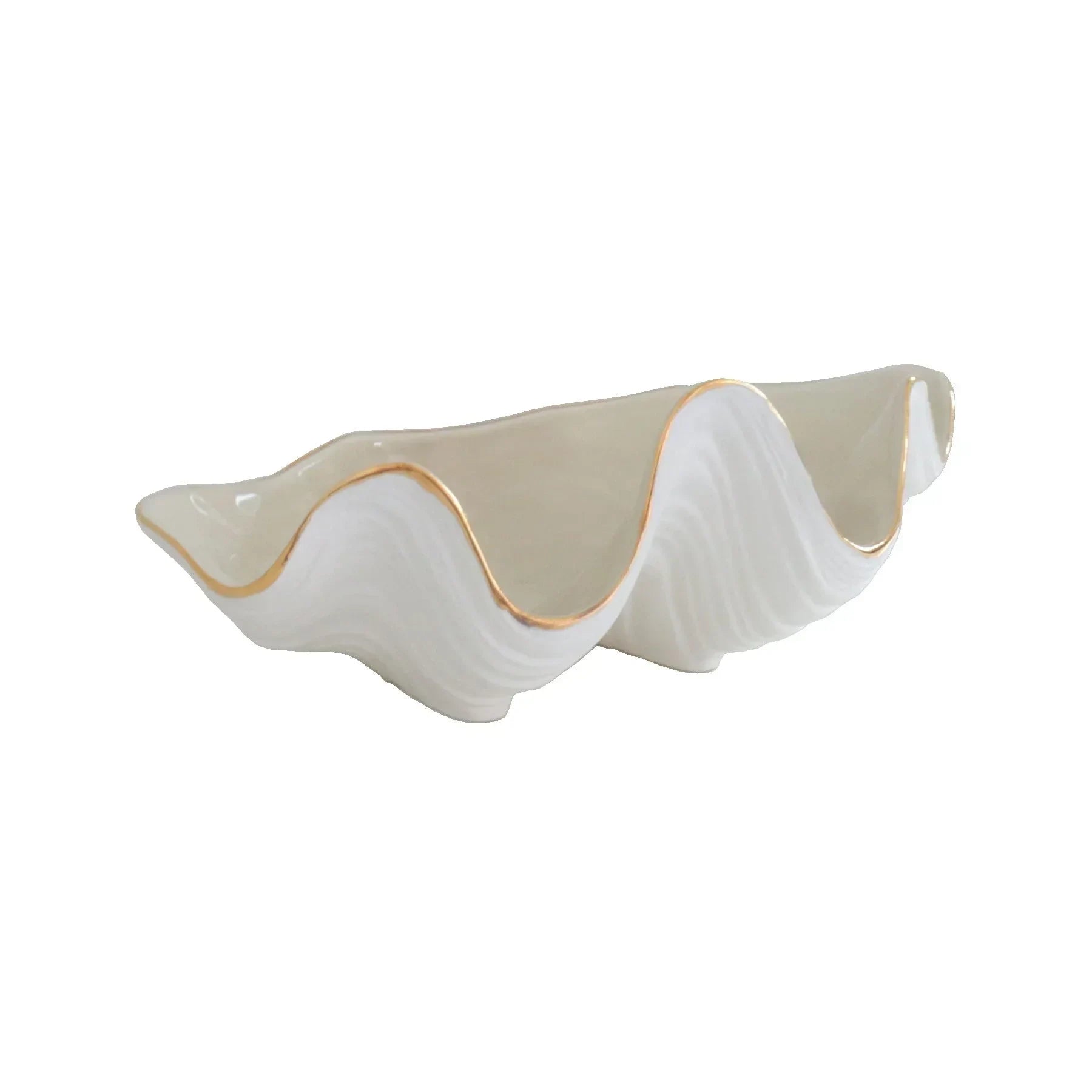 Clam Shell Bowl with 22K Gold Accent - The Mayfair Hall