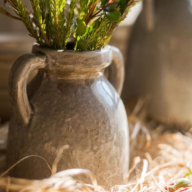 Binglie Glazed Pottery Vase with Handles - The Mayfair Hall
