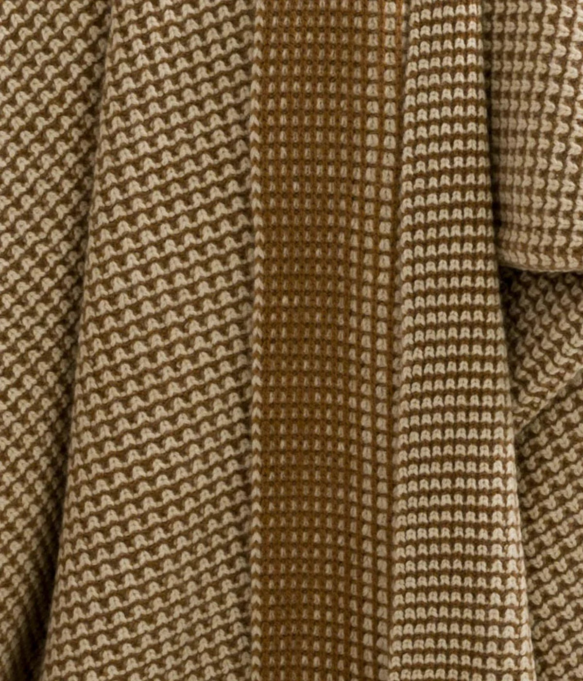 Linen and Cognac Waffle Knit Cashmere Throw