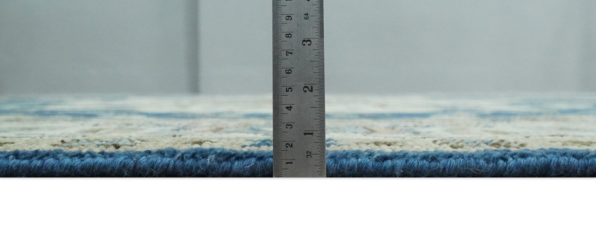 Blue and Ivory Hand Knotted Antique 5x8, 6x9, 8x10, 9x12, 10x14 and 12x15 Brown Traditional Heriz Serapi Wool Rug | TRDCP868 - The Rug Decor